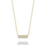 Collier plaque horizontale sertie de diamants