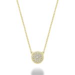 Collier pavé de diamants à finition milgrain