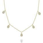 Collier poire pavés de diamants