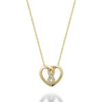 Pendentif cœur infini avec diamant