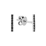 Clous d’oreilles barre sertie de diamant noir
