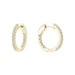 Boucles d’oreilles anneau rond inversé en diamants