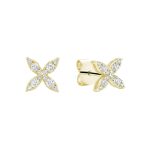 Clous d’oreilles fleur en diamants taille marquise