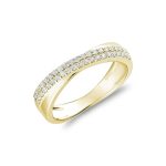 Bague en diamants pavés à monture croisée