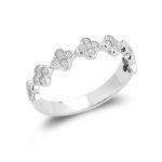 Bague trèfles sertie de diamants