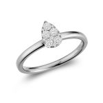 Bague en diamants en forme de goutte d'eau