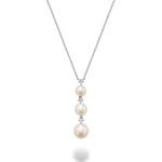 Collier Trinity avec perles pendantes et diamants