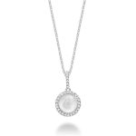 Pendentif perle de culture et son halo de diamants