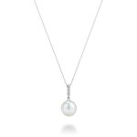 Pendentif perle de culture et bélière sertie de diamants