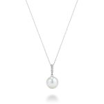 Pendentif perle de culture et bélière sertie de diamants