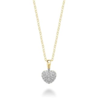 Pendentif Cœur en pavage de diamants