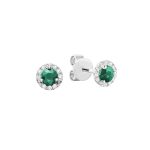 Boucles d'oreilles en diamants et pierres de couleur