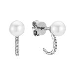 Boucles d'oreilles perles et diamants