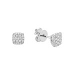 Clous d'oreilles carrés sertis diamants