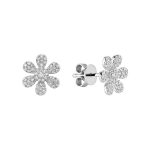 Clous d'oreilles marguerite sertis de diamants