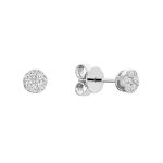 Clous d'oreilles ronds en pavage de diamants
