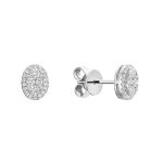Clous d'oreilles ovales en pavage de diamants