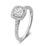 Bague de fiançailles Halo avec diamant