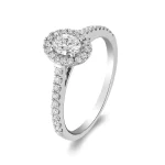 Solitaire Ovale entouré de diamants