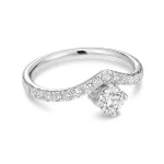 Bague de fiançailles en V avec diamants