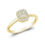 Solitaire rectangulaire serti en diamants