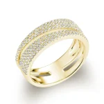 Bague large avec pavé de diamants