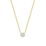 Collier à pendentif grappe de diamants ronds
