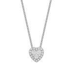 Pendentif cœur avec halo de diamants