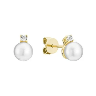 Clous d'oreilles perles et diamants