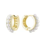Boucles d'oreilles avec perles et diamants