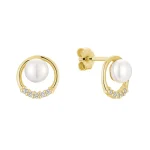 Clous d'oreilles en perles et diamants