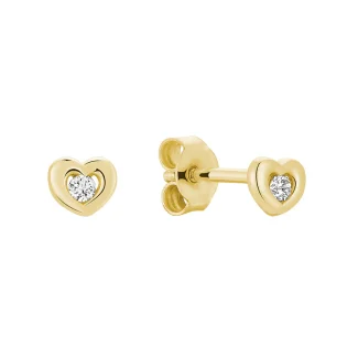 Clous d'oreilles petits cœurs en diamants
