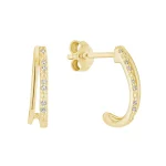 Boucles d'oreilles à deux rangs en diamants